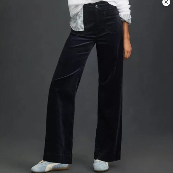 NWTAnthropologie The Colette Full-Length Velvet Pants by Maeve size 27T - Picture 2 of 6